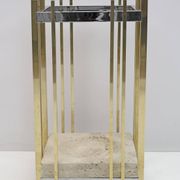Mid-Century Modern Italian Travertine, Chrome and Brass Umbrella Stands, 70