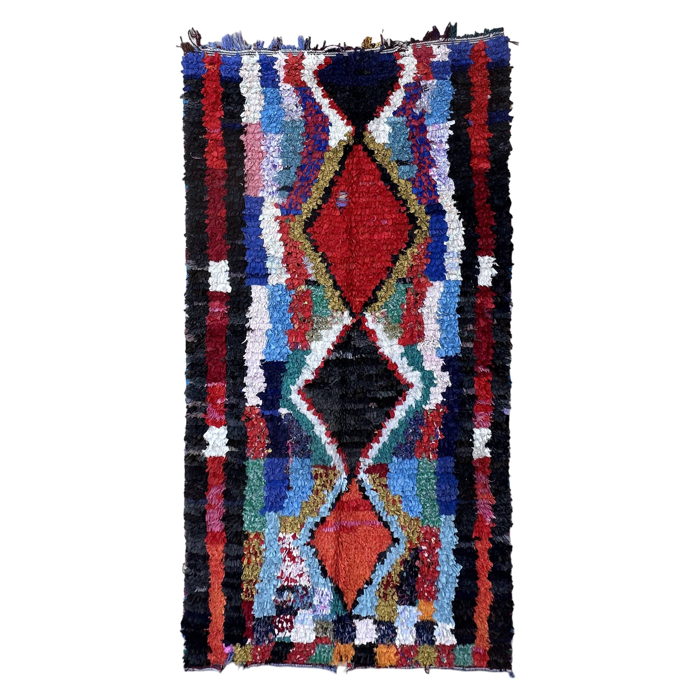 Colorful Boucherouite Moroccan rug - 138 x 256 cm