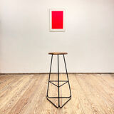 Bar stool in steel and walnut