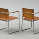 Pair of armchairs model admiral in chrome and leather  by Karin Mobring for Ikea, Sweden, 1970s
