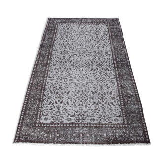 Gray & black small vintage rug 208x124 cm