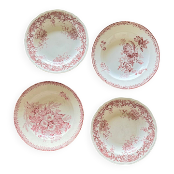 Assiettes creuses roses