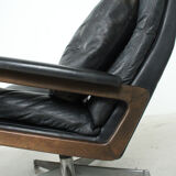 André vandenbrouck for straessle. armchair and ottoman, model 'king chair' and 'king pouf', 1970