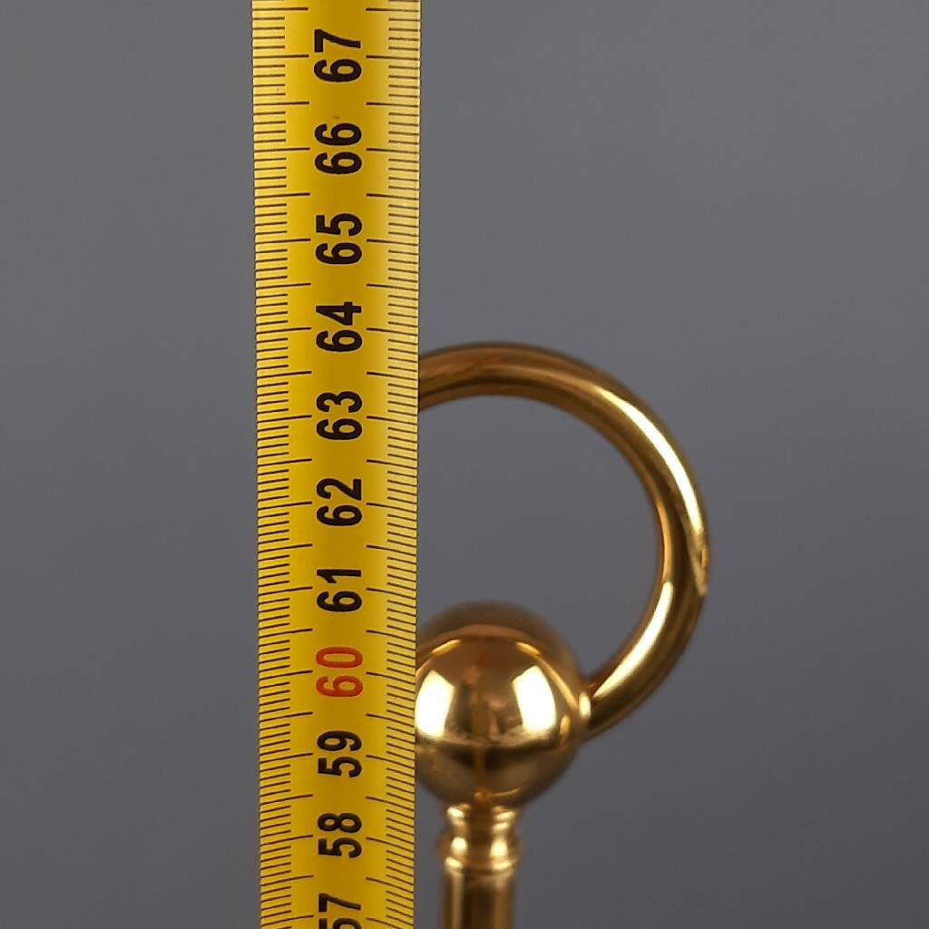 Tommaso Barbi polished brass table lamp vintage shell 1950
