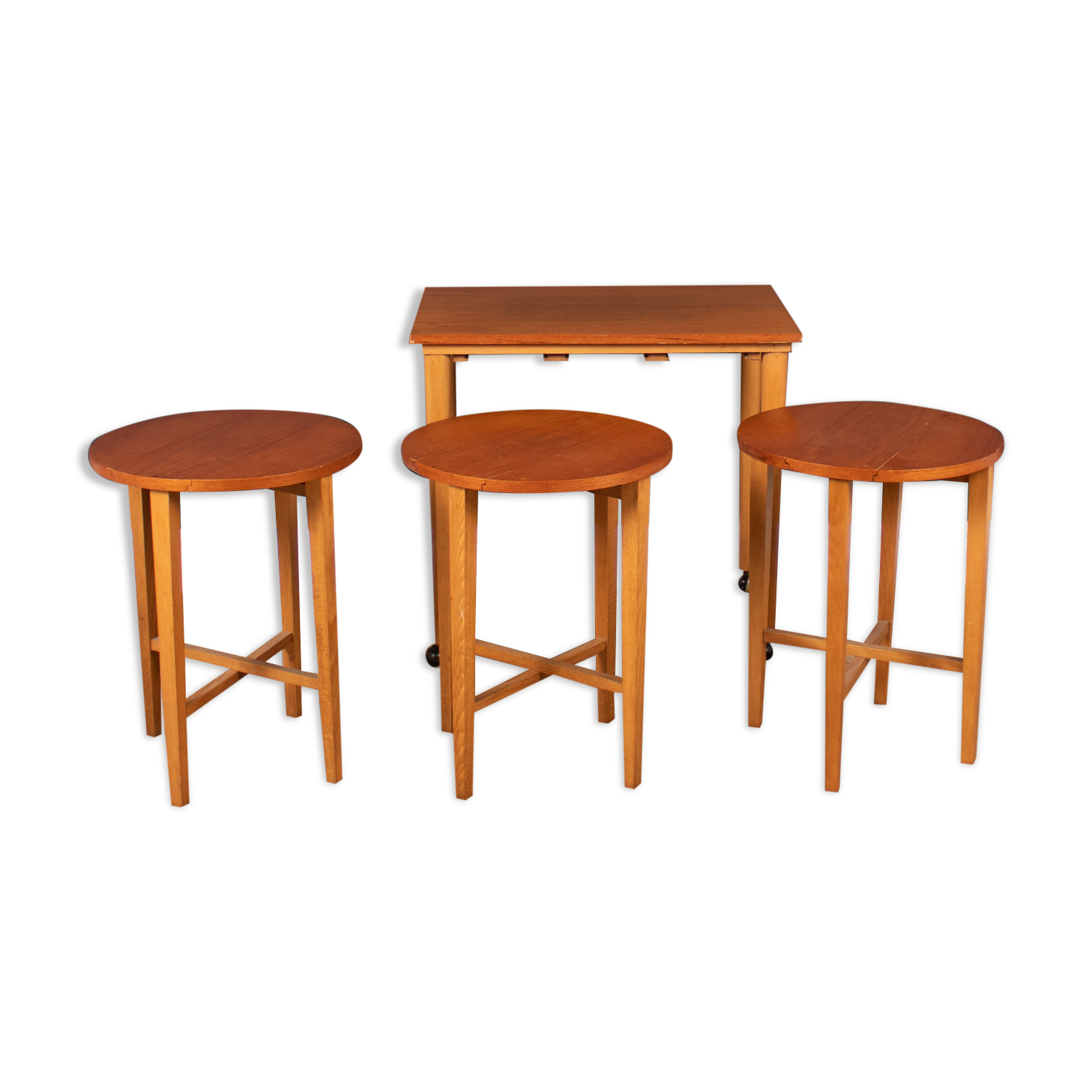 Retro 1960s Poul Hundevad Teak Nest of Three Coffee Nesting Tables