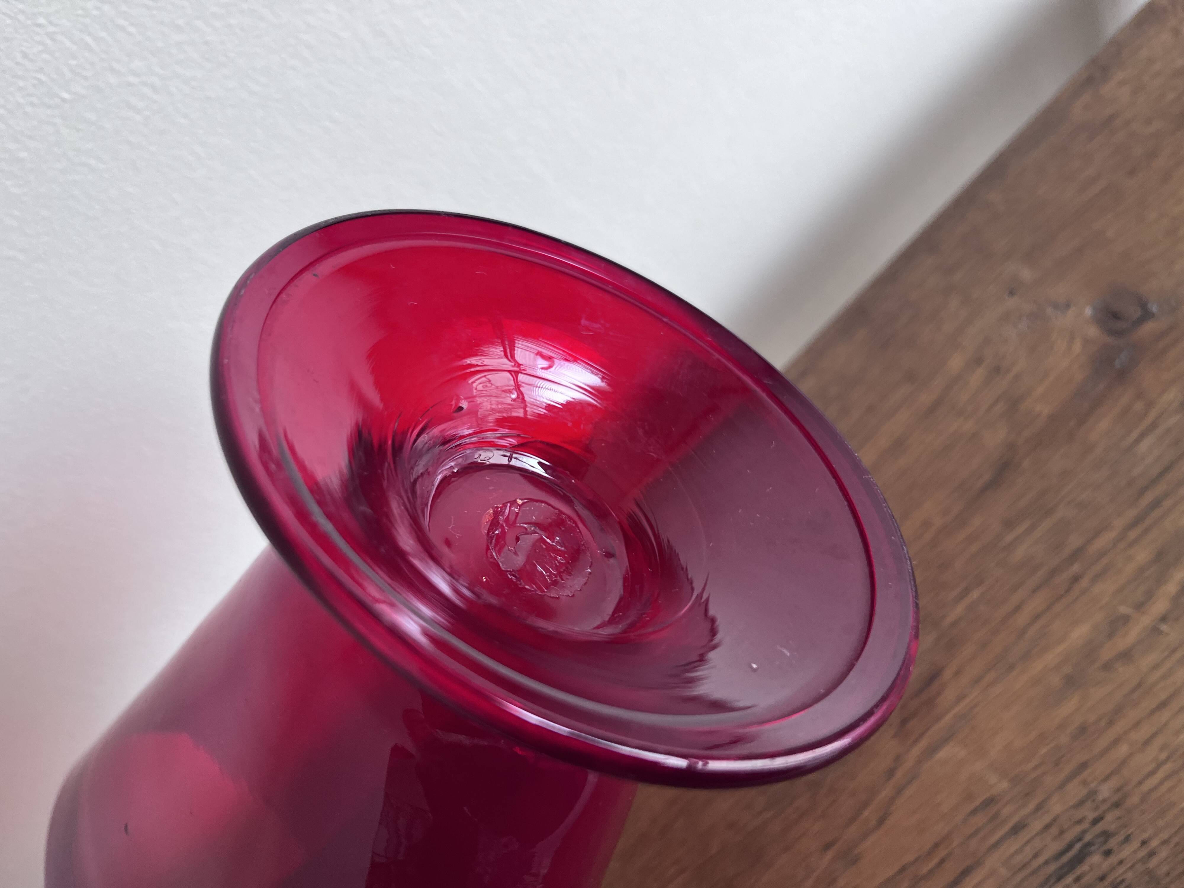 Vase éventail Empoli rouge 1950 XL