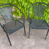 12 fauteuils en fer forgé des années 60