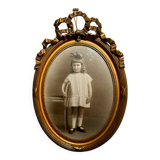 Photographie ancienne , jeune fille au ruban XIX siècle