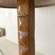 Lampe art déco en bois sculpté et jute