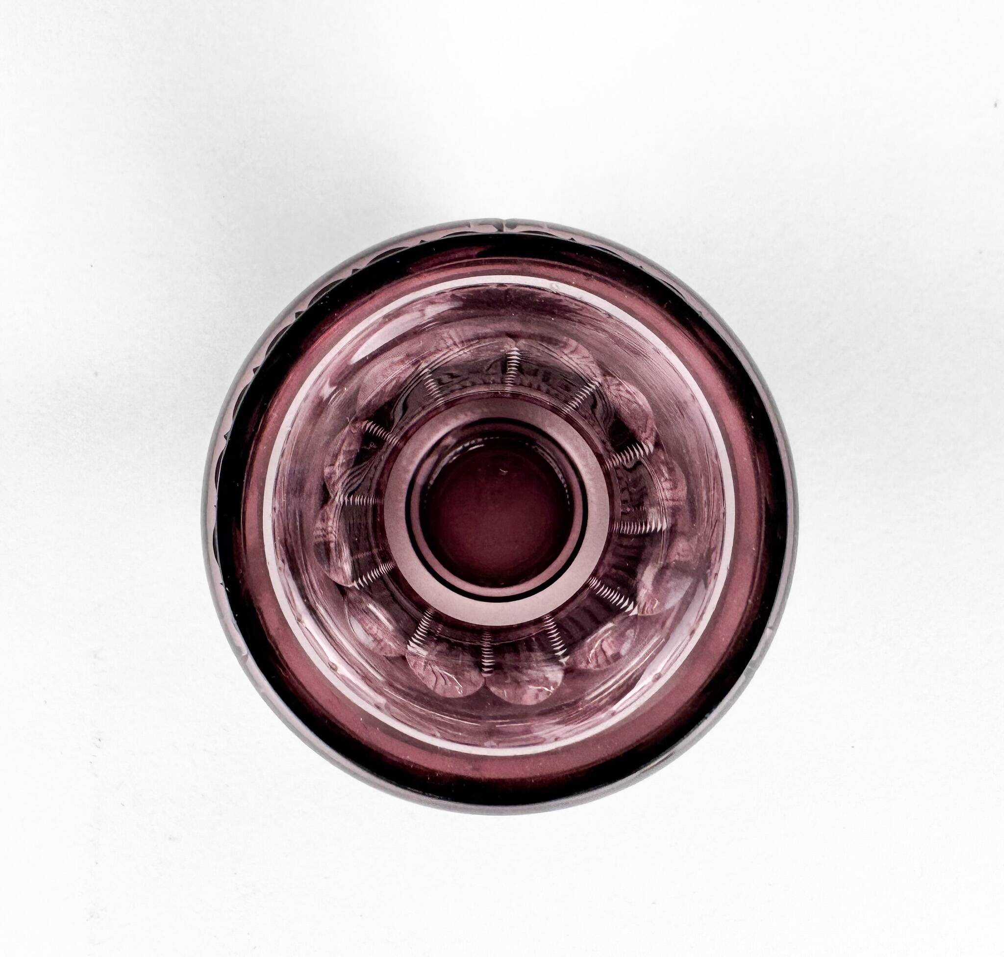 Bohemian Hand Cut Glass Vase, 1970s