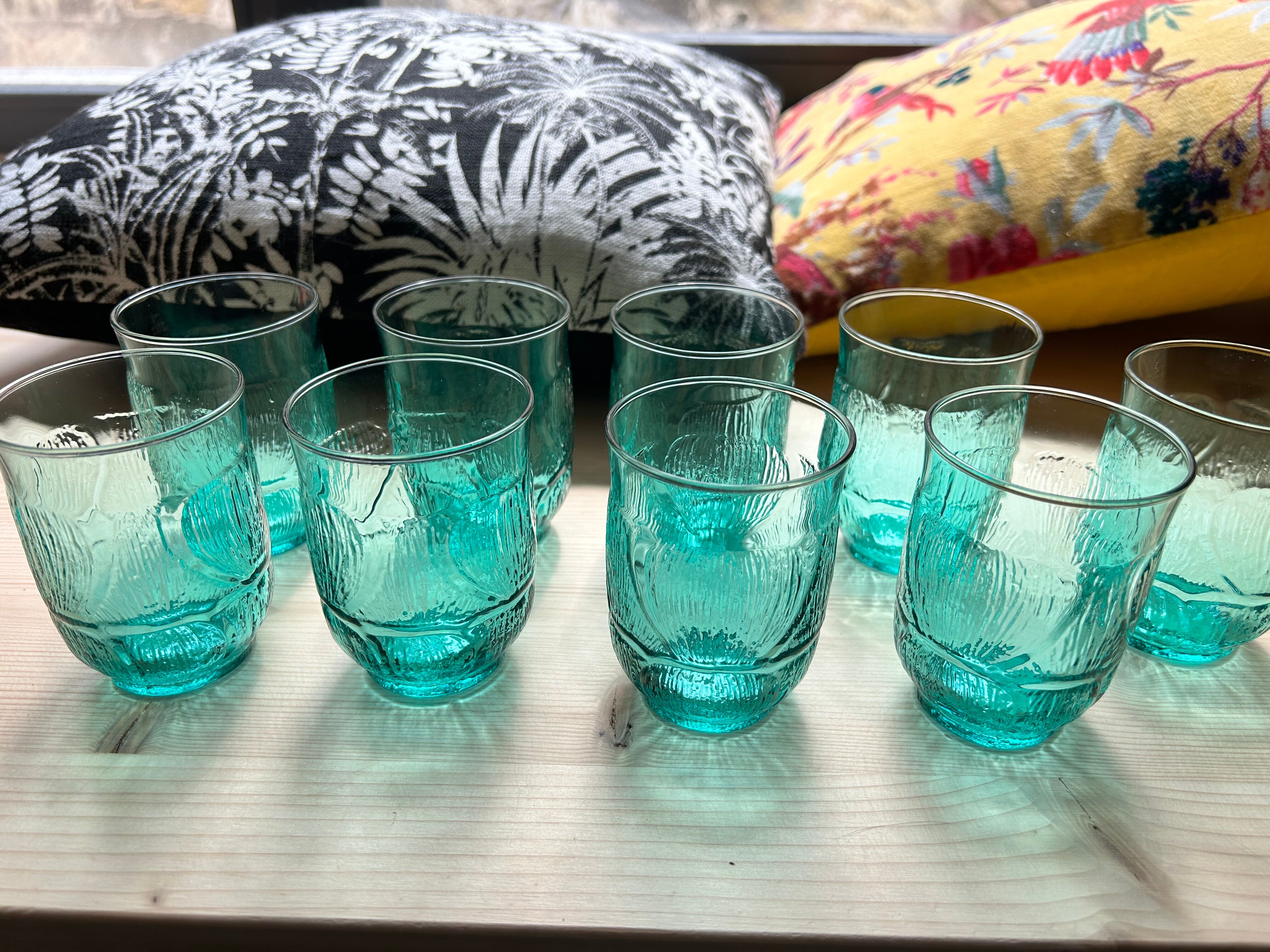 Arcoroc cobalt blue glasses