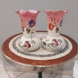 Pair of art deco opaline vases from the 1930s