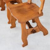 Brutalist dining chairs | vintage chairs | 1950s | oak