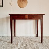 Antique solid wood farmhouse table 2 drawers