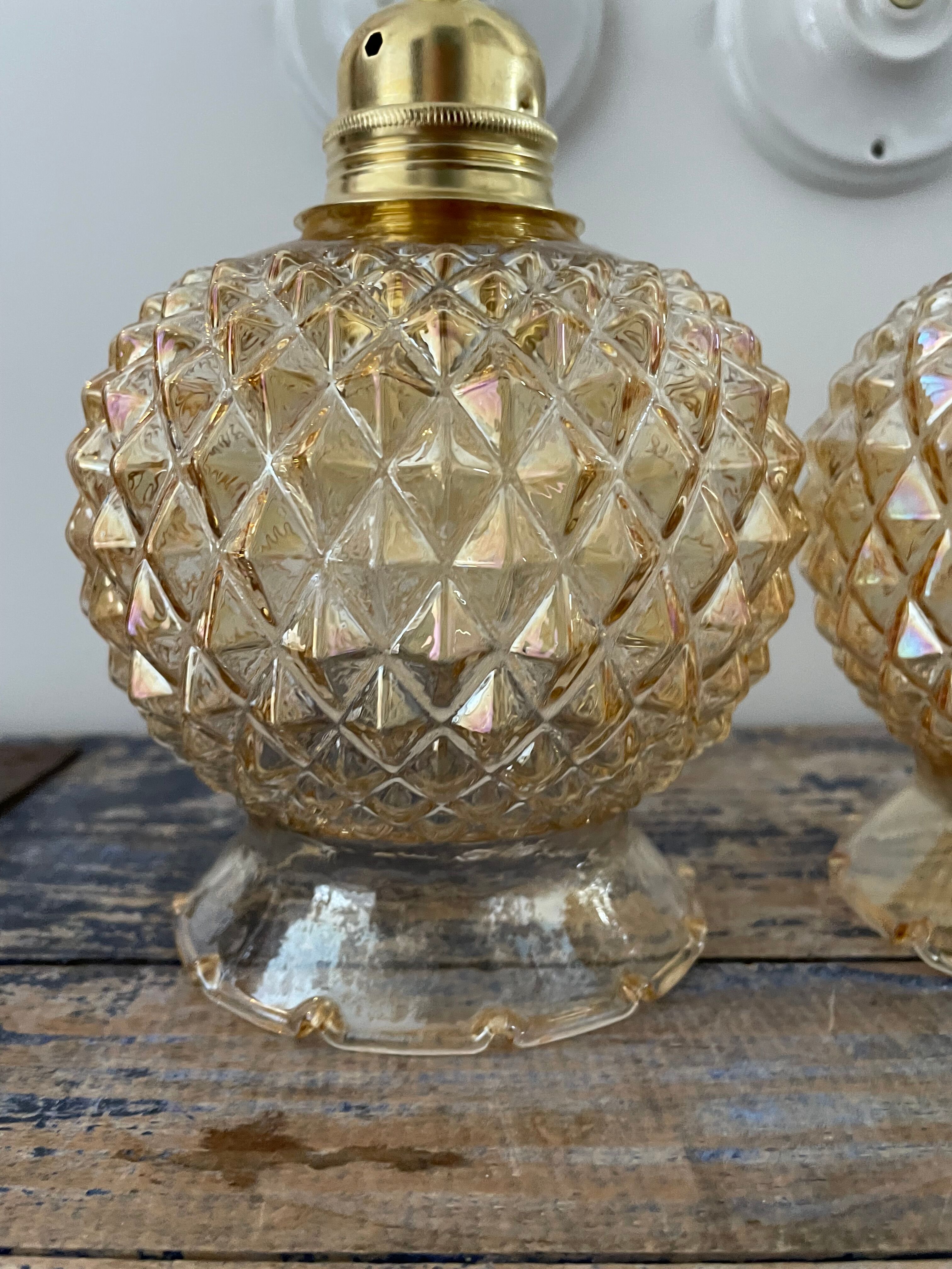 Set of vintage gold wall lights