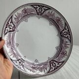 Assiette ancienne à décor oriental violet
