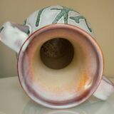 Large vase in glazed ceramic and "fat lava", signed Bruno Dose, design from the 50s/60s