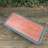 Table d'appoint pliante en bois et rotin 1960