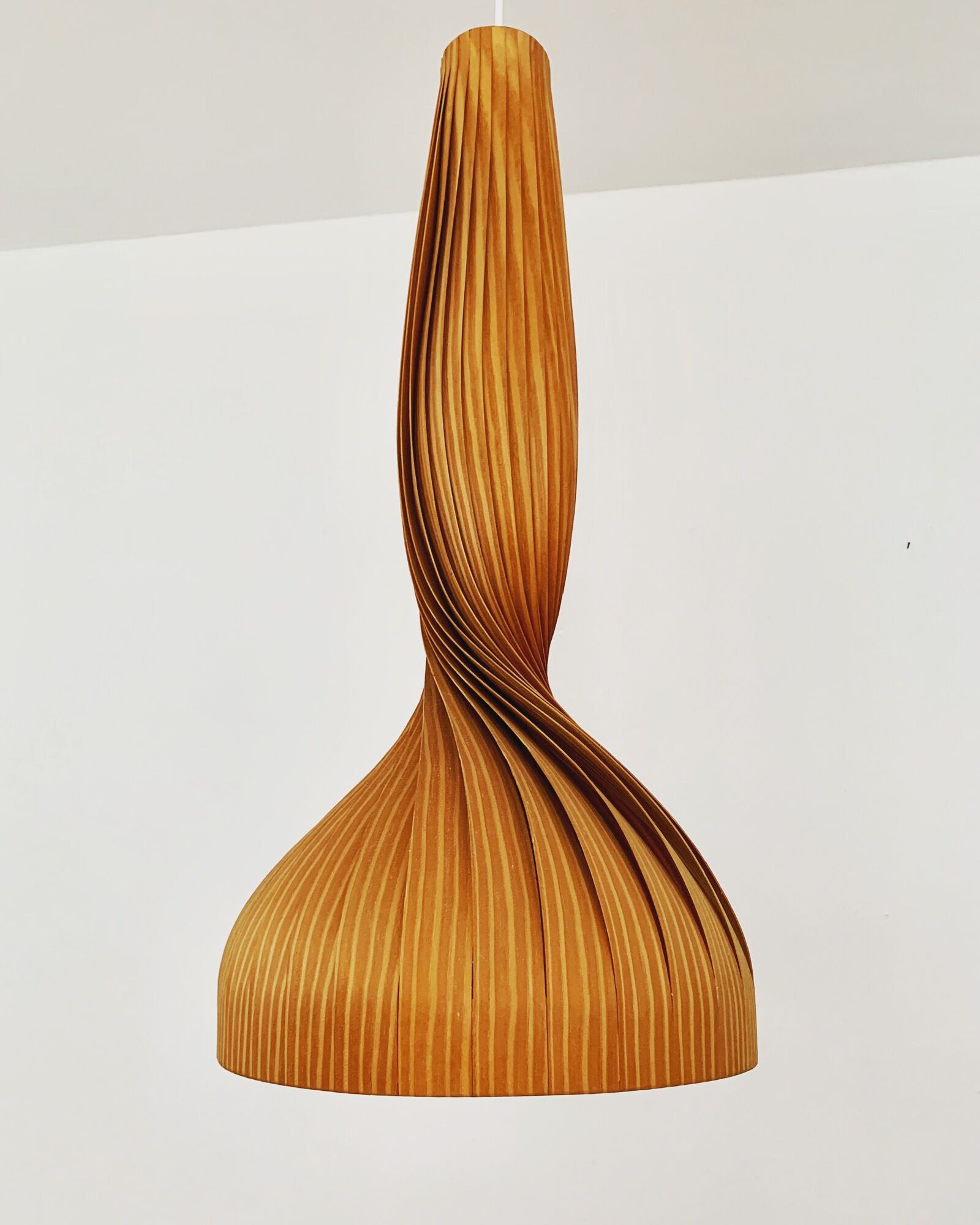 Swedish Mid Century Modern wooden pendant lamp by Hans Agne Jakobsson