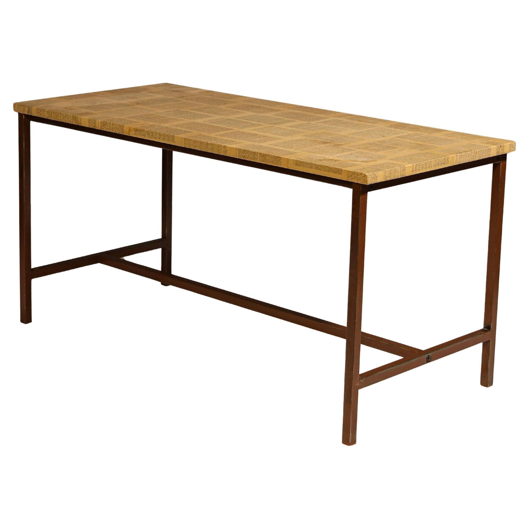 Table de cuisine industrielle vintage de l'Est, années 1950, Tchécoslovaquie