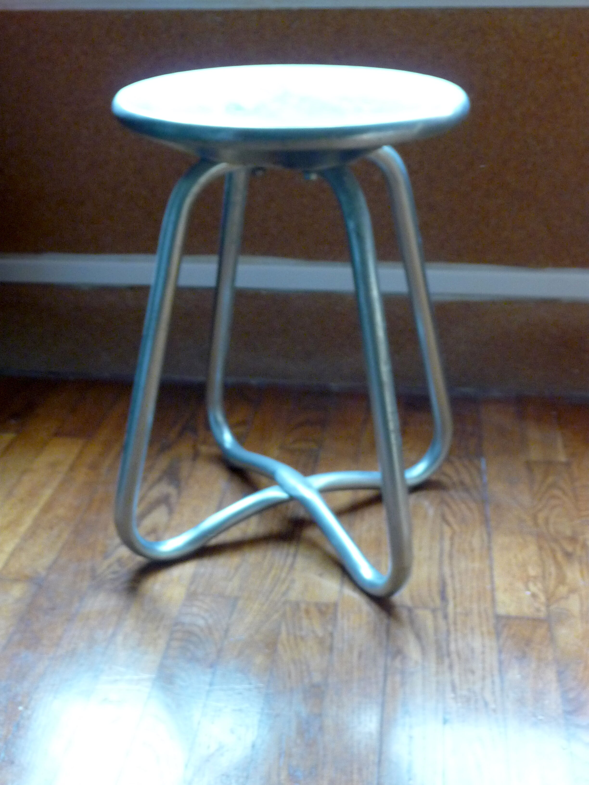 Massive cast aluminum stool Habitat 1980