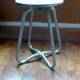Massive cast aluminum stool Habitat 1980