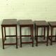 Italian Rosewood Nesting Tables with Copper Inlay