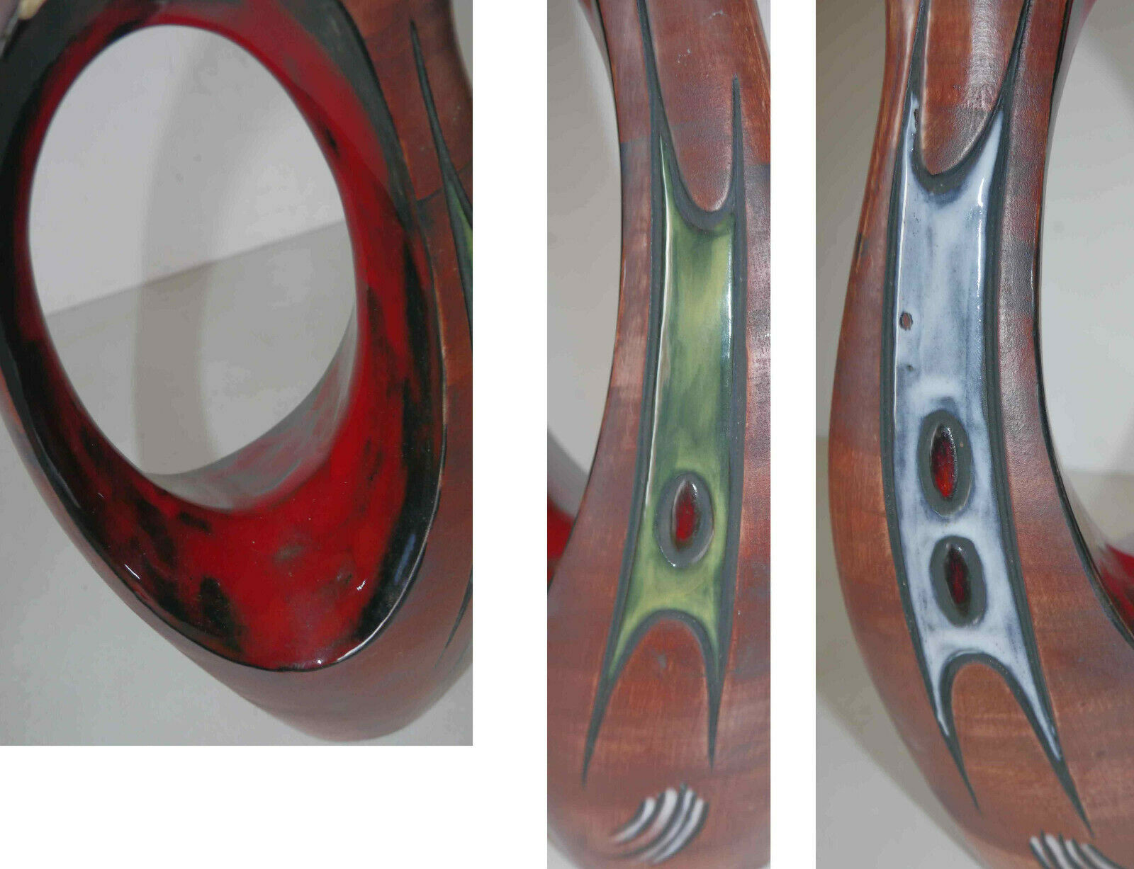 Pitcher carafe broc zoomorphic enamelled ceramic