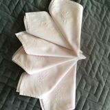 Lot de 6 serviettes de table avec fleur brodée