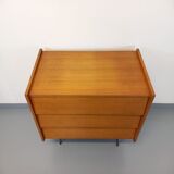 Wooden and black metal chest of drawers from the 50/60s