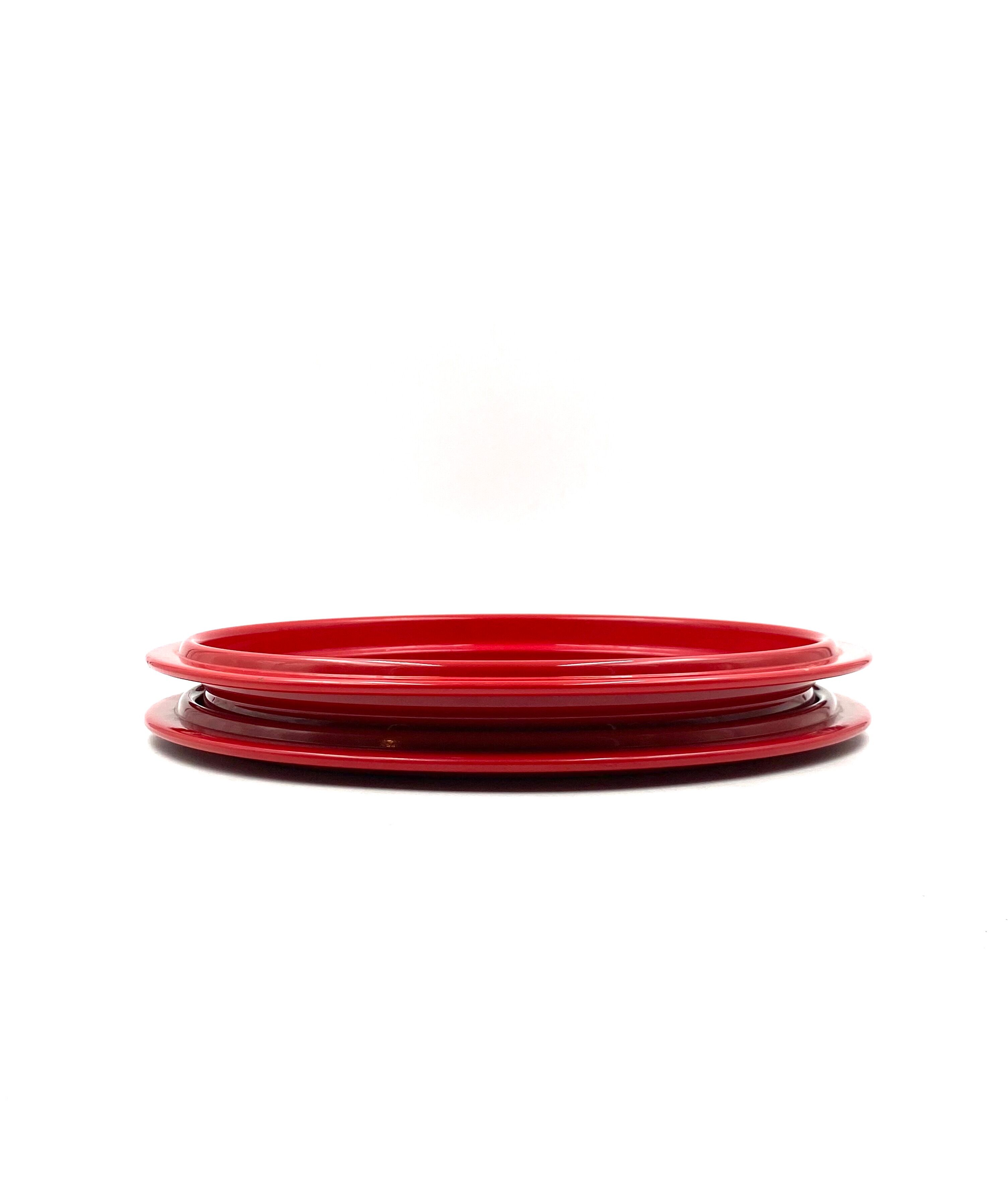 Gianfranco Frattini, red tray, Progetti Italy, 1970s