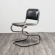 Set of 4 chrome steel rocking chairs, vintage modern 80s design.