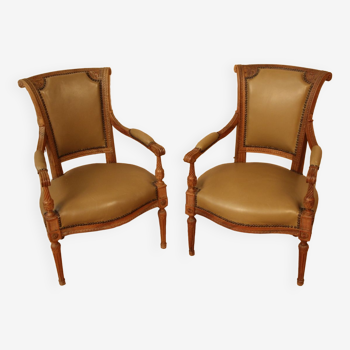 Pair of armchairs Louis XVI Directoire XVIIIth
