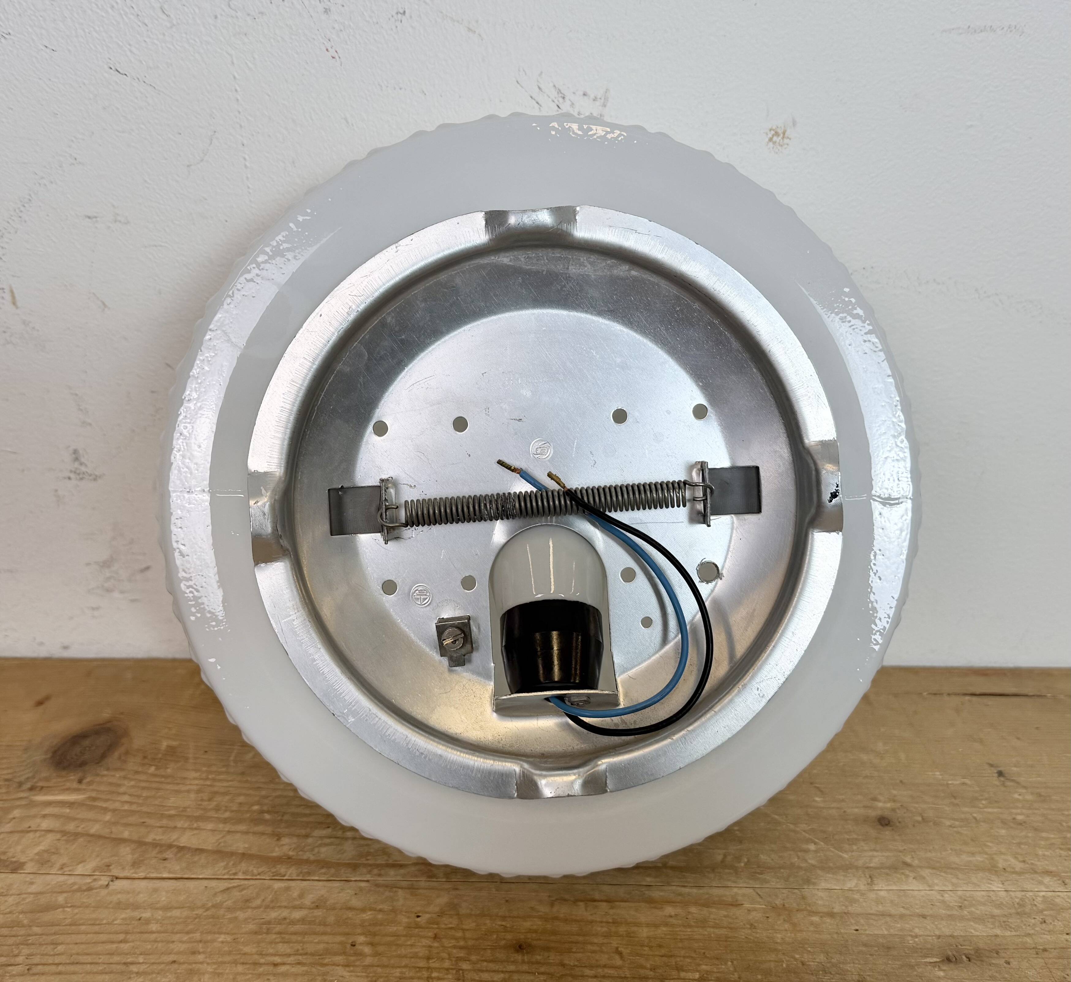 Vintage Wall Or Ceiling Light with Milk Glass, 1970s