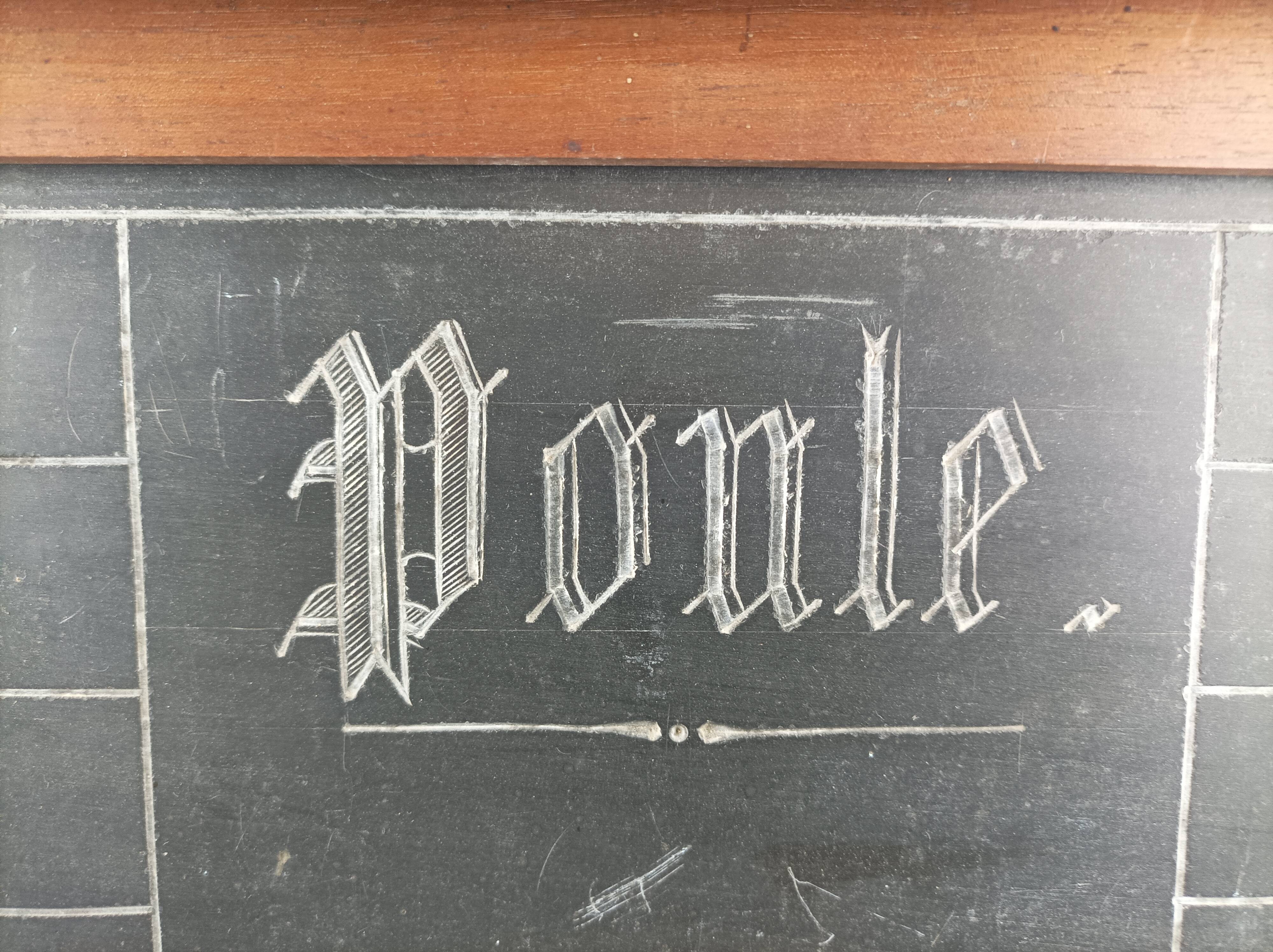 Old billiard abacus with branded slate