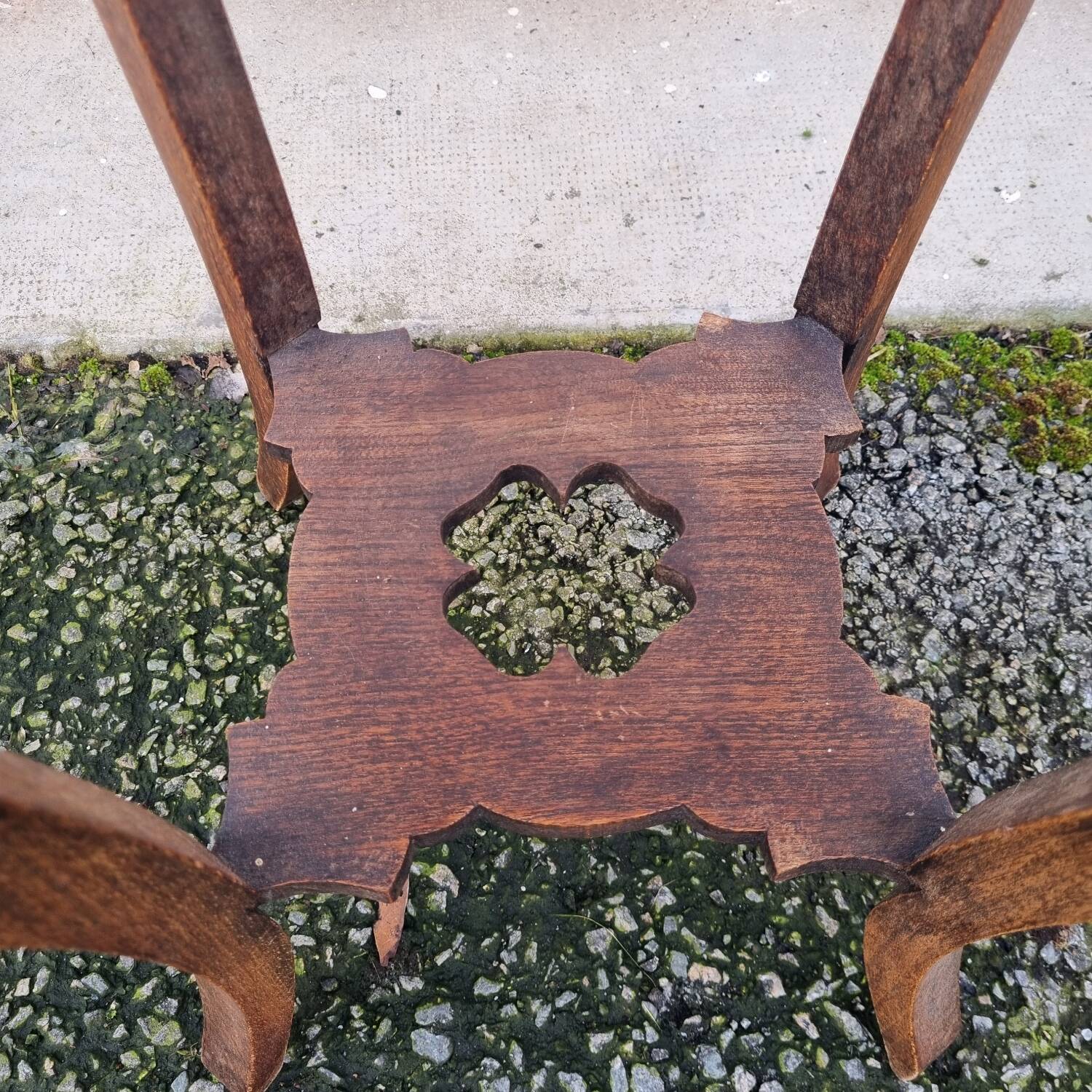 Marble wood pedestal table from the early 20th century
