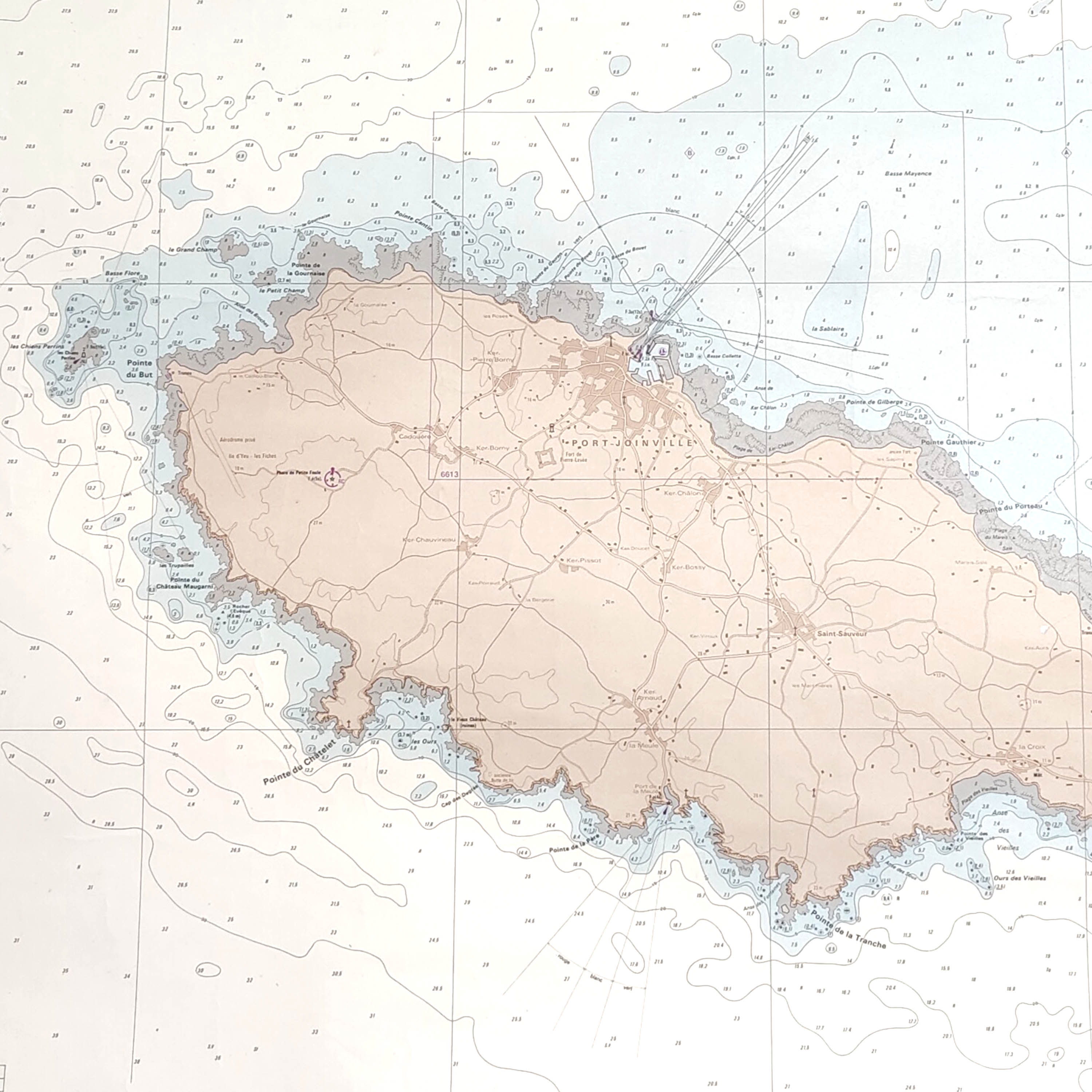 Vintage map Ile d'Yeu Vendée Pays de la Loire 1981