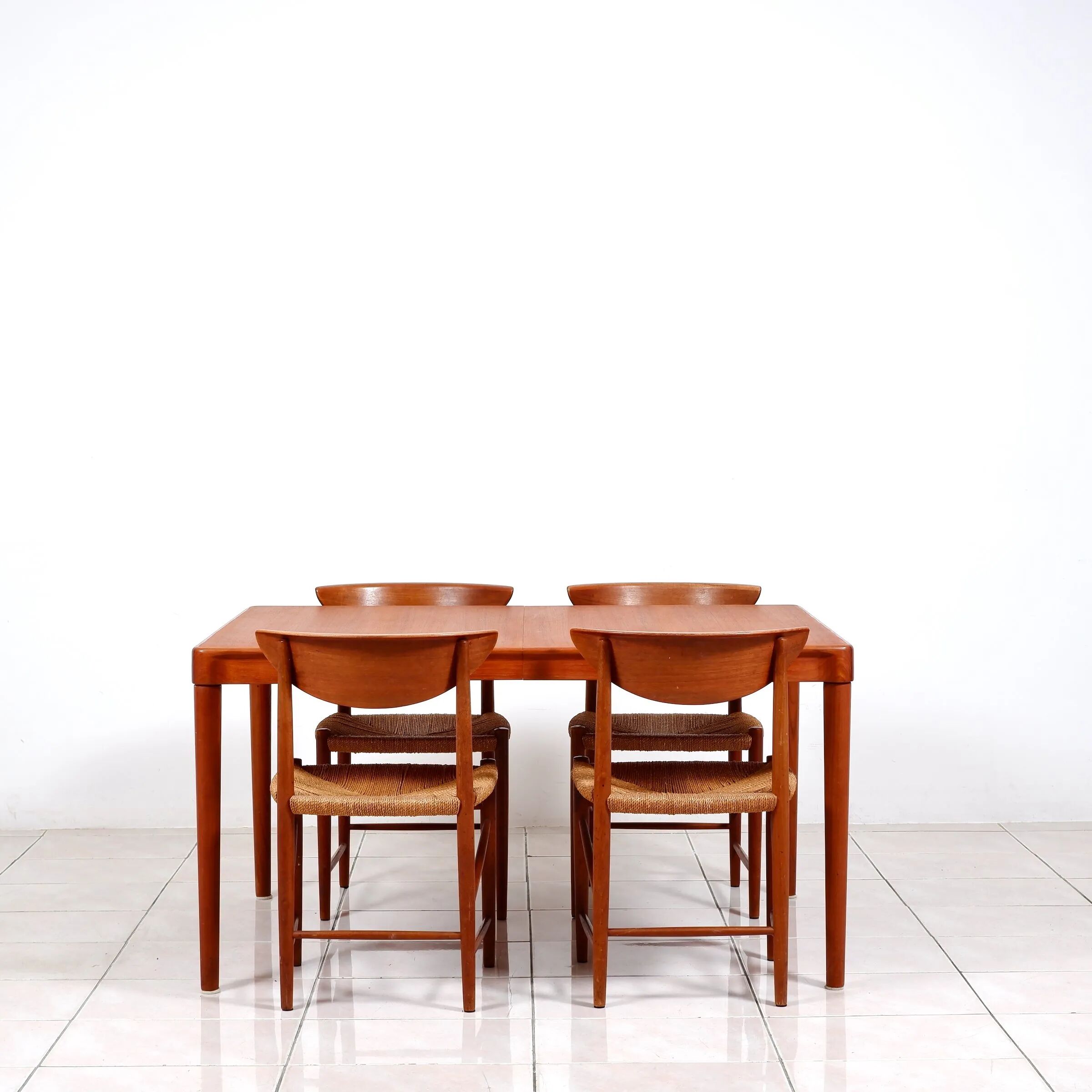 Extendable dining table in teak by H. W. Klein for Bramin Mobler