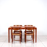 Extendable dining table in teak by H. W. Klein for Bramin Mobler