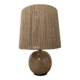 Vintage ball lamp in enamelled stoneware and jute rope