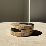 Set of 3 fossilized wood coasters (clear)
