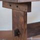 Solid oak coffee table, key stretcher, 1950s.