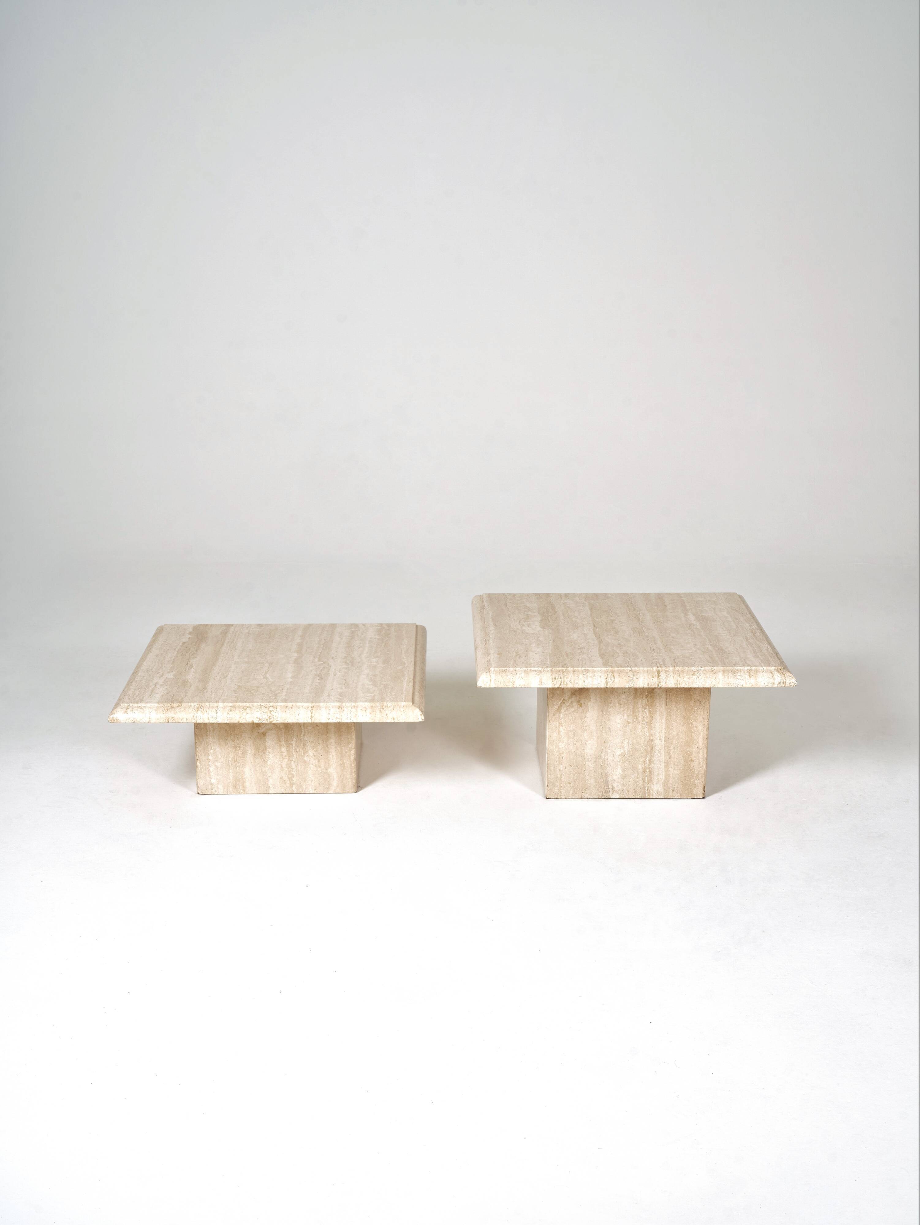 2 travertine coffee tables trundles