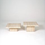 2 travertine coffee tables trundles