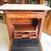 Louis Philippe mahogany secretary with flap and marble top