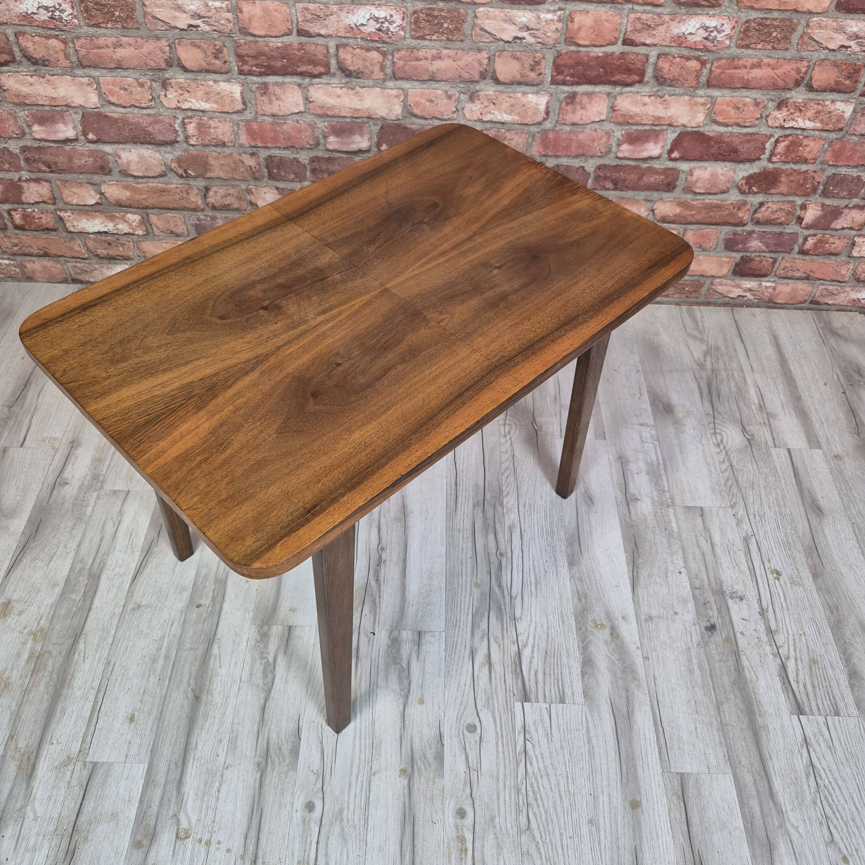 Smart 1960s Folding Coffee Table – Polish Mid-Century Modern – Restored Wal