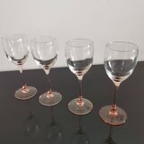 4 verres à vin blanc Luminarc pied rose