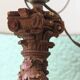 Carved wooden lamp, Corinthian column, 17th century