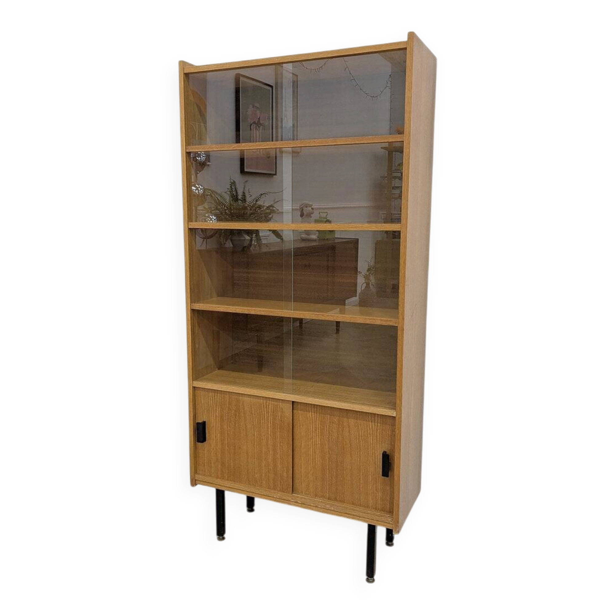 Tall oak bookshelf