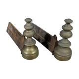 Pair of brass and cast iron chenets